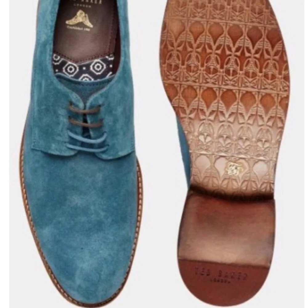 Ted BakerJoehal Derby Shoes blue Teal turquoise Suede derby Oxfords shoes 9 men
